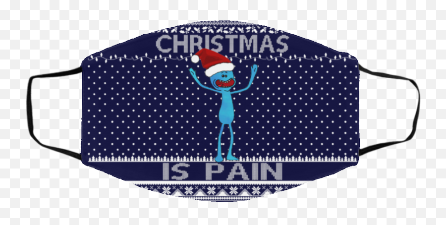 Pain Ugly Christmas Face Mask - Cloth Face Mask Emoji,Meeseeks Emoji