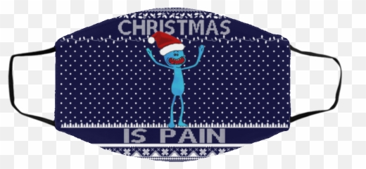 Pain Ugly Christmas Face Mask - Cloth Face Mask Emoji,Meeseeks Emoji