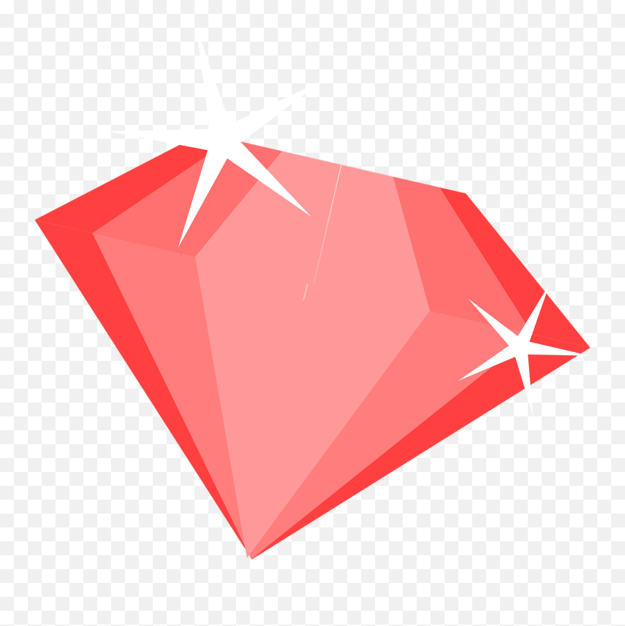 Red Jewel Clipart Free Download Transparent Png Creazilla - Diamond Icon Transparent Background Emoji,Jewelry Emoji