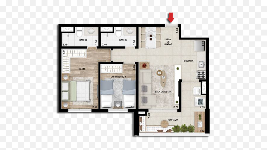 Olhar Augusta - Apartamentos Novos De 2 E 3 Dormitórios Olhar Augusta Planta Emoji,Emotion Mooca Planta