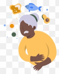 Food Poisoning - Person Food Poisoning Cartoon Emoji,Food Behavior And Emotion Example Women Craving Food