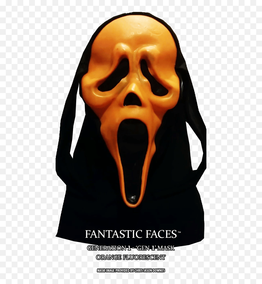 Ghostface Masks - Orange Ghostface Mask Emoji,Custom Emoticon Screaming Guy Scared Yelling