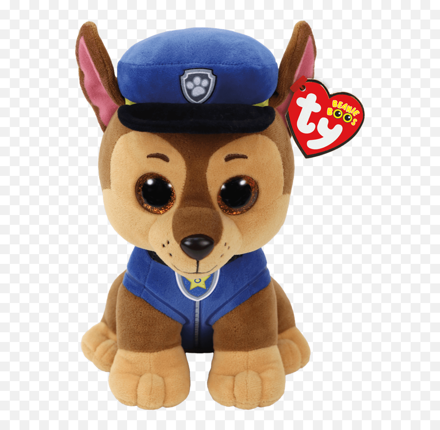 Beanie Babies - Paw Patrol Chase Medium Size Paw Patrol Chase Plush Ty Emoji,Chick Emoji Stuffed Animal