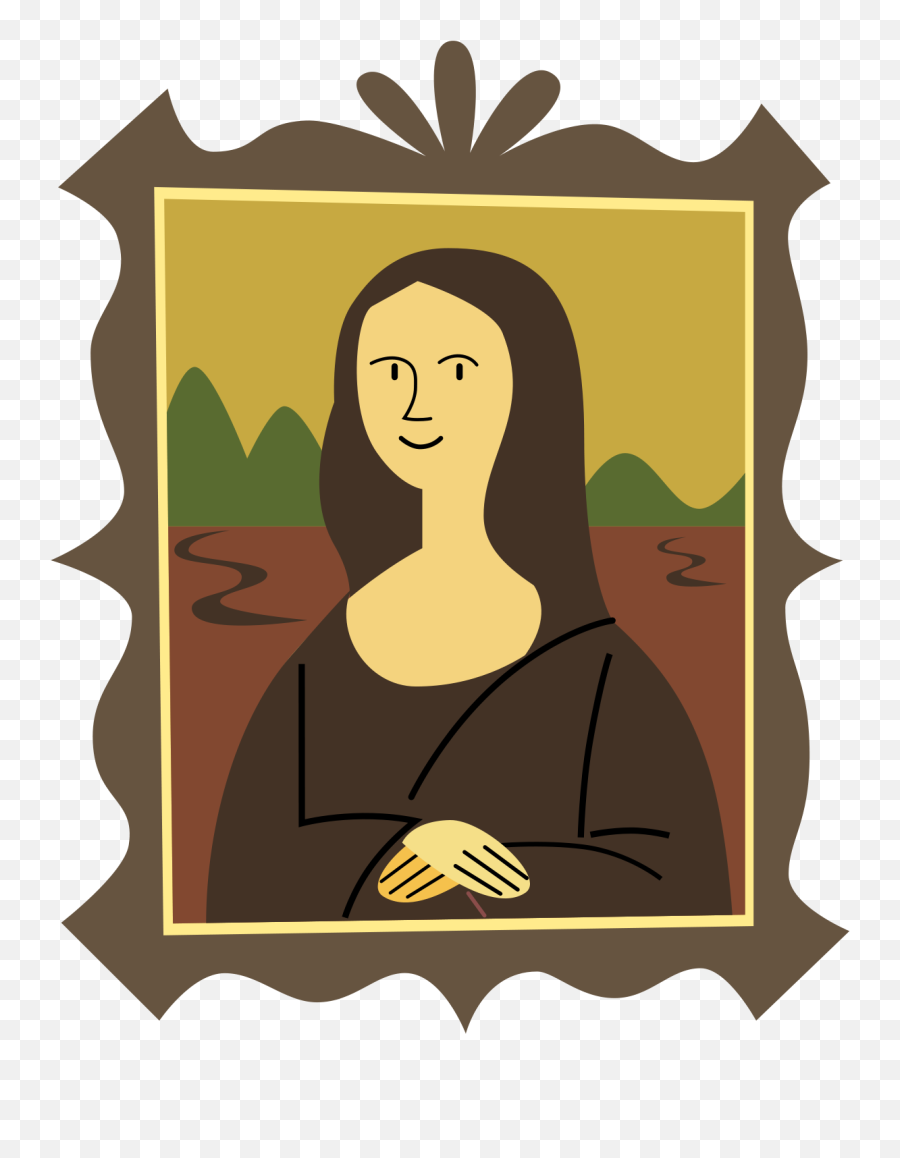 Stylized Mona Lisa - Mona Lisa Cartoon Drawing Emoji,Lisa Lisa & Cult Jam Lost In Emotion