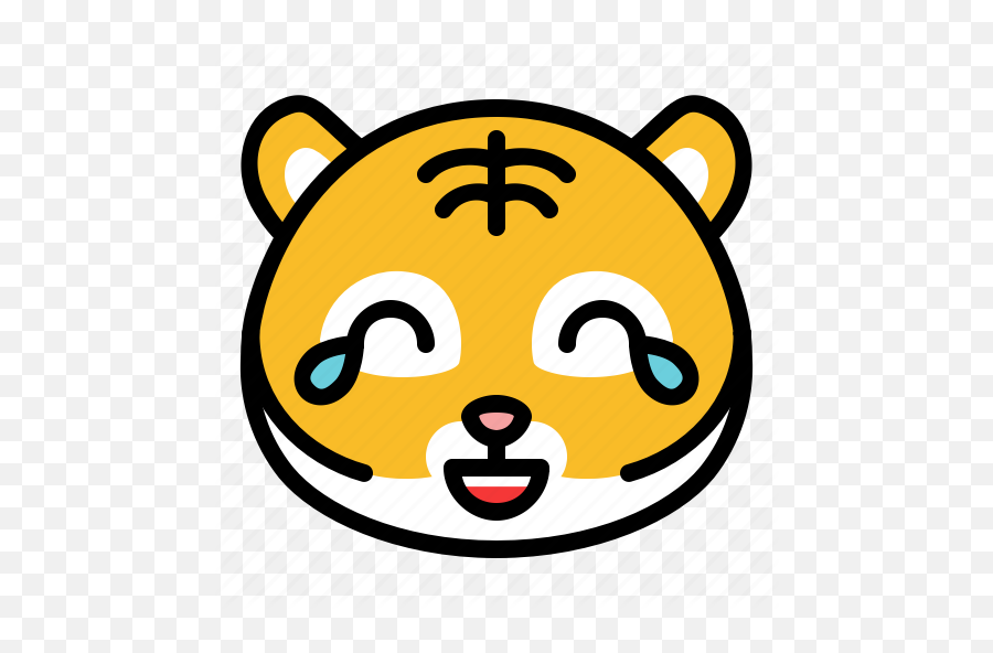 Animal Emoticon Expression Laugh Tears Of Joy Tiger Wild Icon - Download On Iconfinder Happy Emoji,Tears Of Joy Emoticon