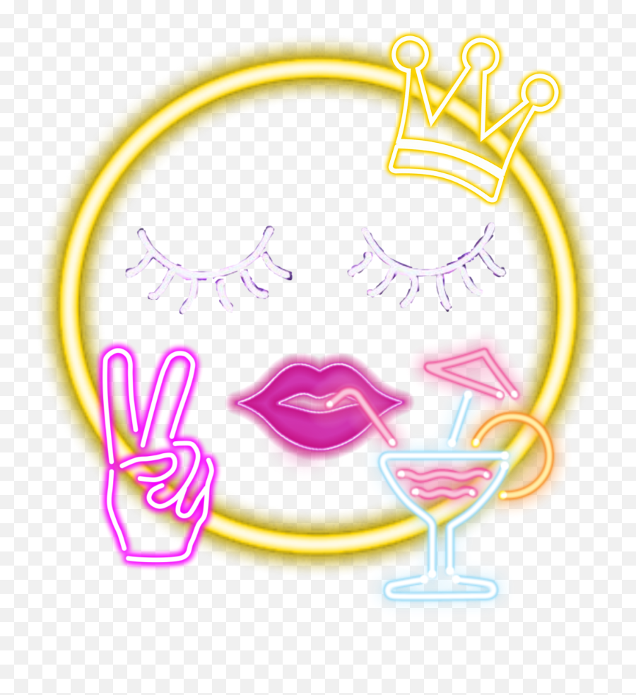 Neon Emoji Sticker - Martini Glass,Neon Emoji