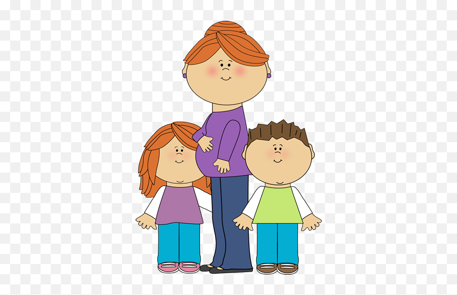 Clip Art Mom With Kids - Clip Art Library Mom And Kids Clip Art Emoji,Pregnant With Emotion