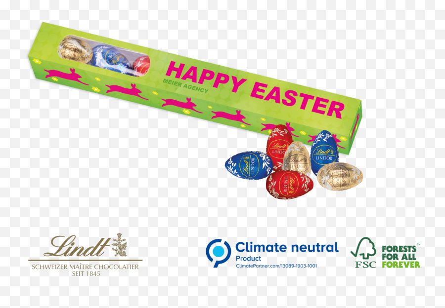Personalised Easter Long Box With 6 Lindt Chocolate Mini Emoji,Egg Carton Emoji