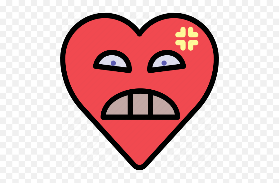 Angry Emoji Emotion Heart Mad Icon - Happy,Angry Emoticon Hearts