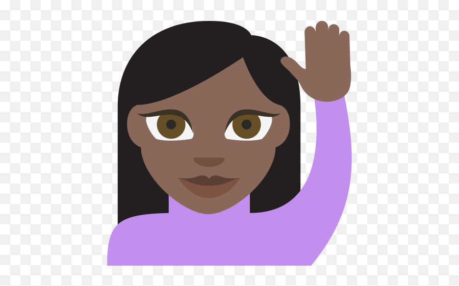Happy Person Raising One Hand Dark Skin - Emoji,Skin Tone Emojis