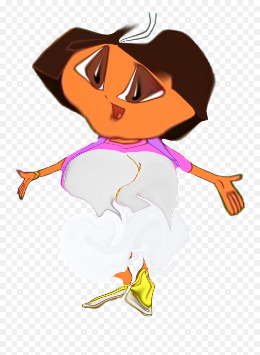 Dora Scary Hair Pants Sticker - Fictional Character Emoji,Cartoon Emoji Pants