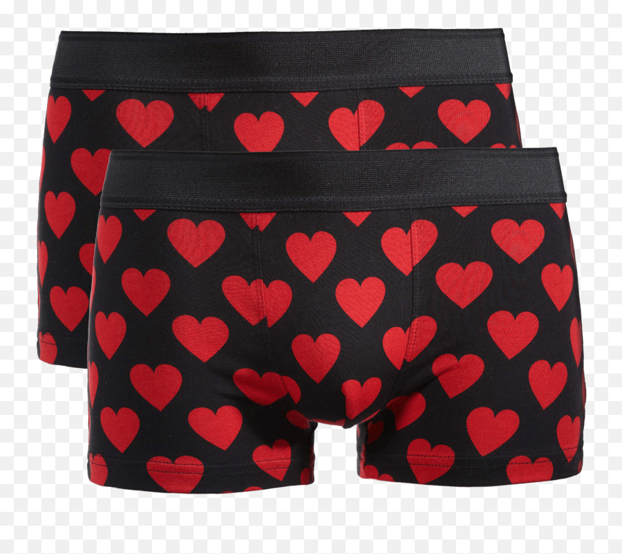 2x Mannen Hartjes Boxershort Bedrukken - Valentijns Onderbroek Met Naam Emoji,Emoticons Hartje