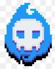 Pixilart - Soul Fire Skull By Nitronium Fire Skull Pixel Art Emoji,Fire Emoticon