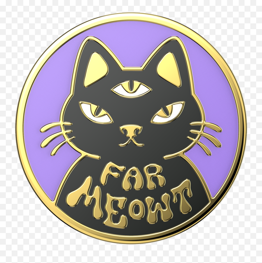 Enamel Far Meowt Popgrip Popsockets Official - Far Meowt Enamel Emoji,Metal Cat Emoticon