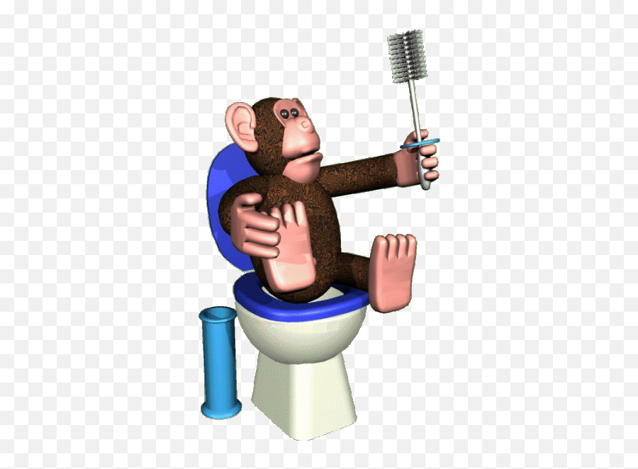 Stupid Funny Memes - Monkey On Toilet Gif Emoji,Weird Emoji 3d