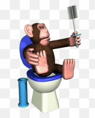 Stupid Funny Memes - Monkey On Toilet Gif Emoji,Weird Emoji 3d