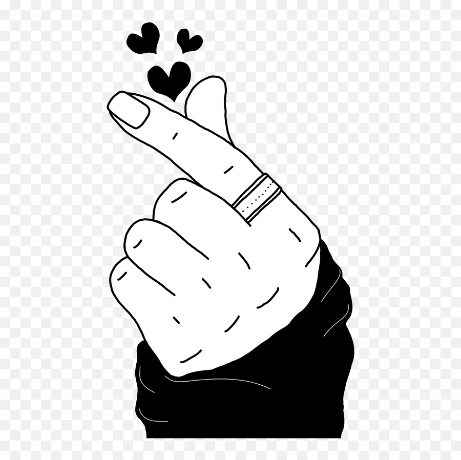 Pin - Korean Finger Heart Art Emoji,Transparent Kpop Emoji