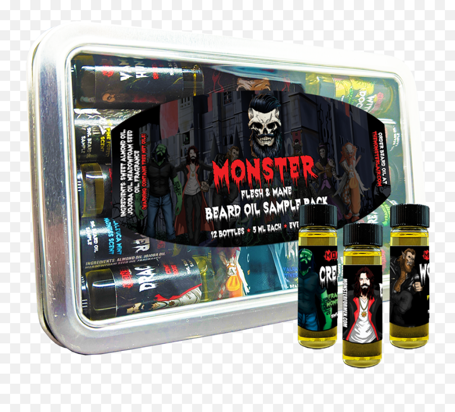 Beard Oil Sample Pack - Monster Flesh And Mane Beard Sample Pack Emoji,Oil Emotion Contact Lair