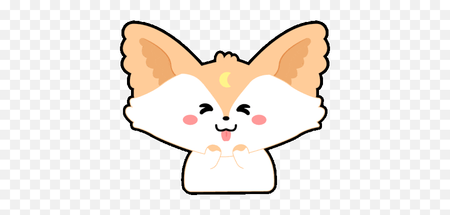 Fox Cute Sticker - Happy Emoji,Red Fox Emotion