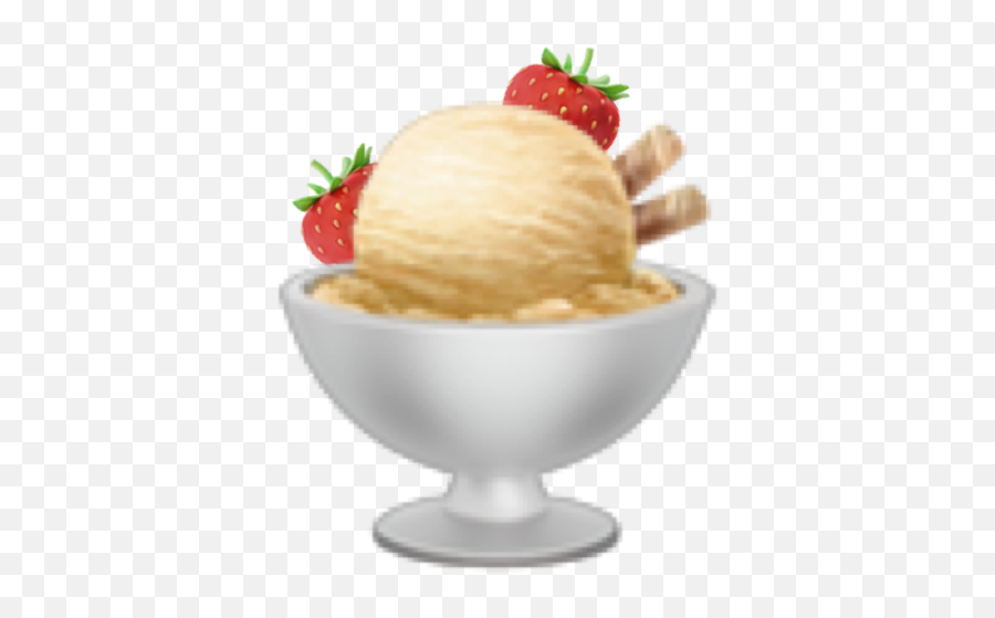 Icecream Strawberries Emoji Sticker - Serveware,Icecream Emoji