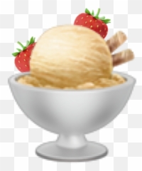 Icecream Strawberries Emoji Sticker - Serveware,Icecream Emoji