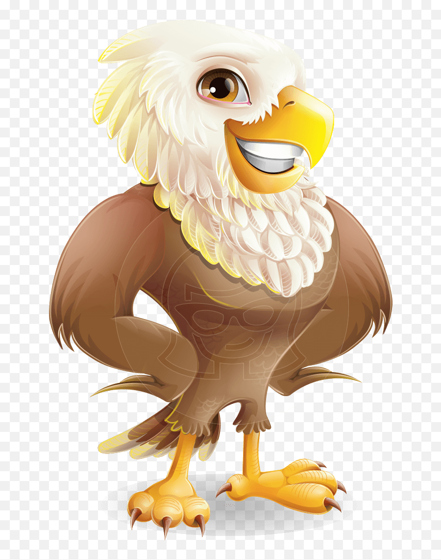 Cute Eagle Cartoon Vector Character Graphicmama - Eagle Cartoon Character Emoji,Angry Birds Faces Of Emotions