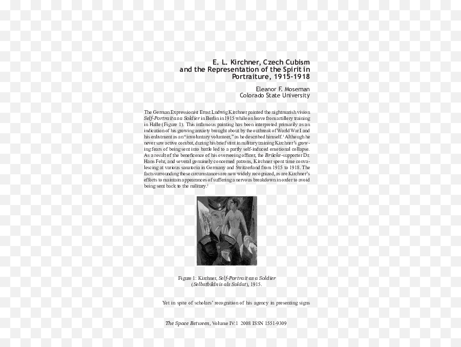 Pdf E L Kirchner Czech Cubism And The Representation Of - Document Emoji,Harry Dresden Emotion Quote