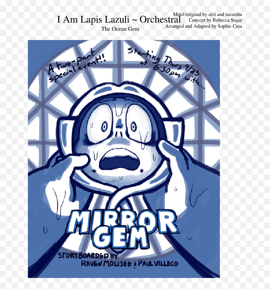 I Am Lapis Lazuli Orchestral Sheet Music For Violin Flute - Steven Universe Mirror Gem Promo Emoji,