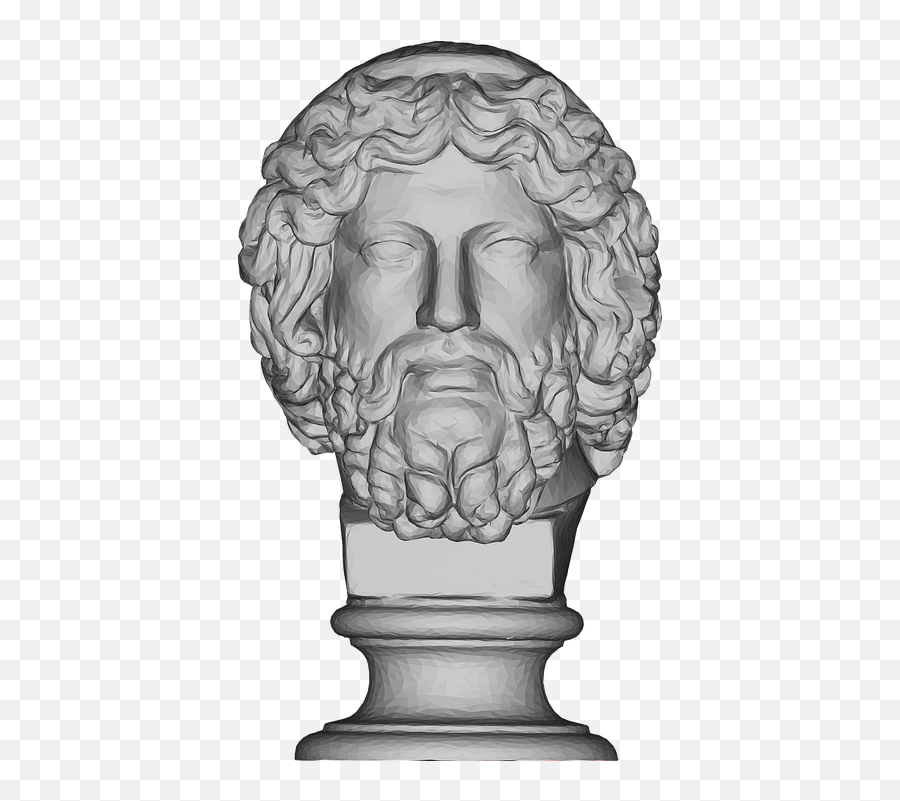 Free Photo Zeus Bust Portrait 3d God Emoji,Greek Sculptural Style Lots Of Emotion