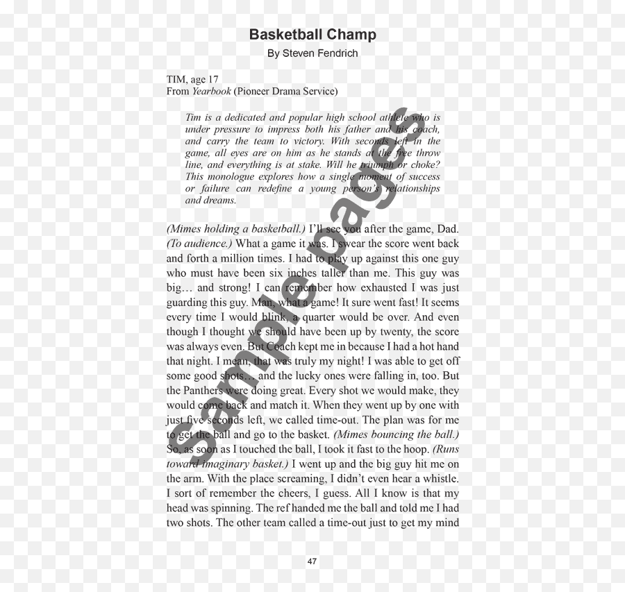 Audition Monologues For Young Men - Teen Monologues Over Basketball Emoji,Different Emotions Monologue