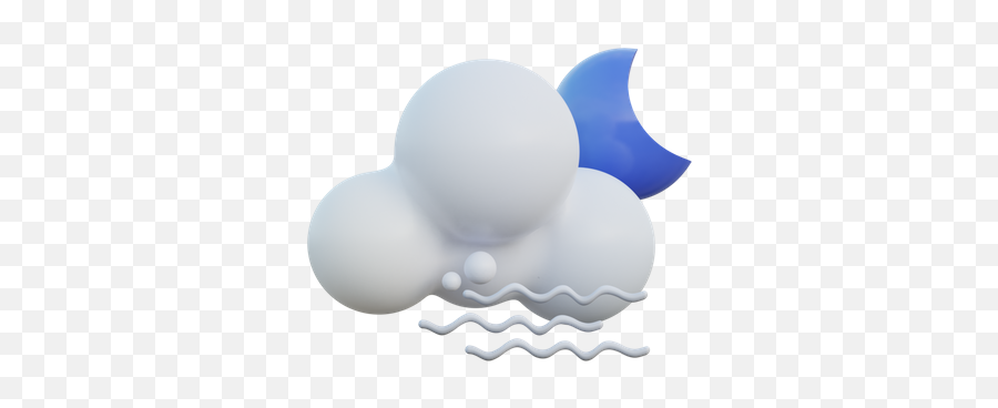 Premium Windy Cloudy Night 3d Illustration Download In Png Emoji,Wind Emojis Png