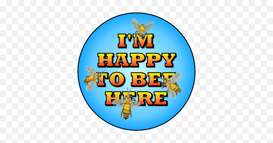 Happy Happy To Be Here Sticker - Happy Happy To Be Here Im Emoji,Android Bee Emoji Large
