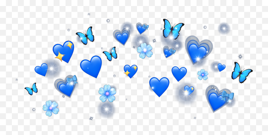 Emoji Blue Crown Heartemoji Sticker By Lunascamander,Blue Emoji Transparent