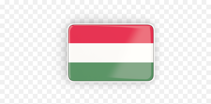 Rectangular Icon With Frame Illustration Of Flag Of Hungary Emoji,Ered Flag Emoji
