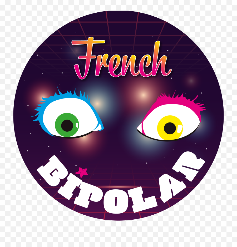 French Bipolar - Dot Emoji,Bipolar Emoticon