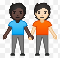 U200du200d People Holding Hands Dark Skin Tone Light - People Holding Hands Clipart Emoji,Dark Skin Emoji