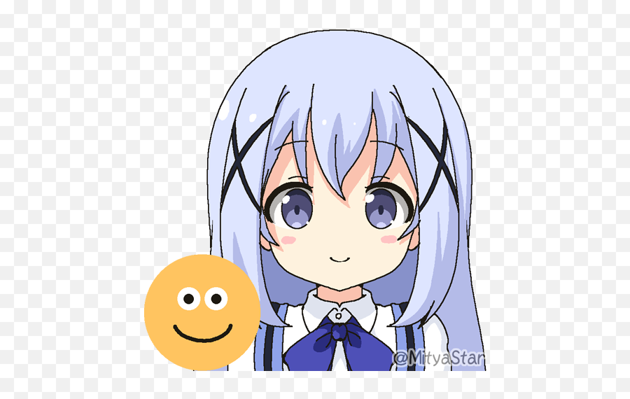 Kafuu Chino Wa Usagi Desu Ka - Happy Emoji,:3c Emoji