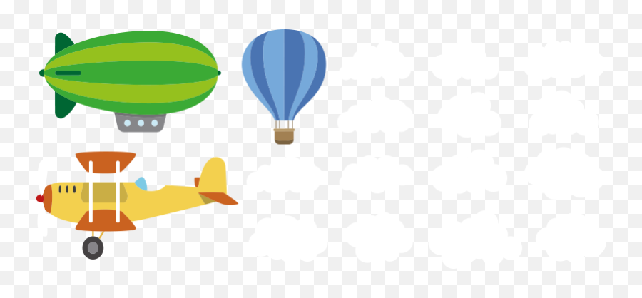 Airplane Flying With Hot Air Balloon - Air Transportation Emoji,Hot Air Balloon Emoji