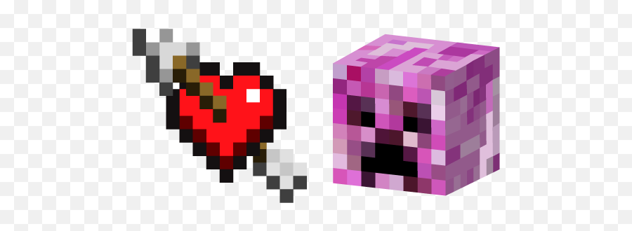 Minecraft Heart With Arrow And Pink Creeper Heart With - Minecraft Heart With Arrow Emoji,Minecraft Diamond Emoji