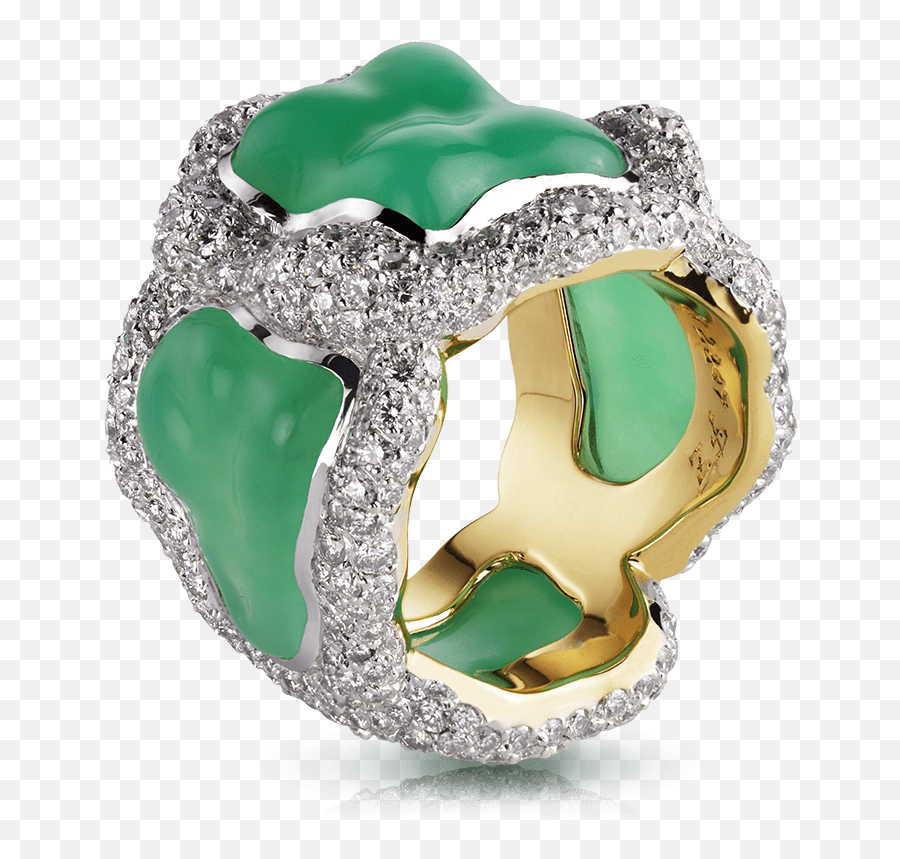 Frédéric Zaavy Katya Gold Diamond - Gold Chrysoprase Ring Emoji,Faberge Emotion Rings Price