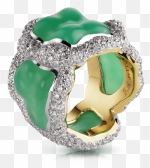 Frédéric Zaavy Katya Gold Diamond - Gold Chrysoprase Ring Emoji,Faberge Emotion Rings Price