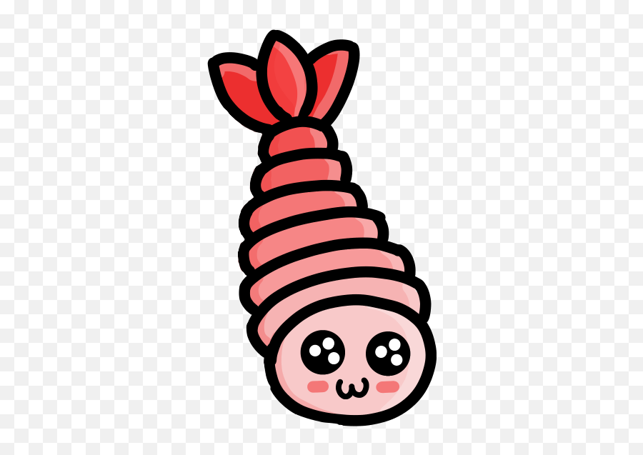Kawaii Shrimp - Shrimp Clipart Full Size Clipart 3429018 Dot Emoji,Shrimp Emoji