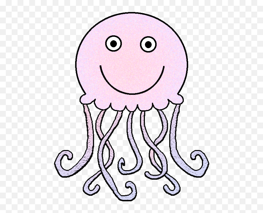 Jelly Fish Clip Art Black And White - Clip Art Library Cartoon Jellyfish Clip Art Emoji,Jellyfish Text Emoticon