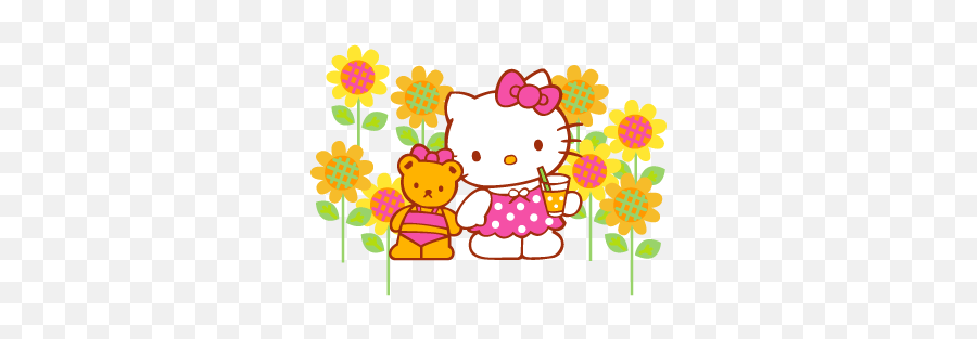 Sanrio Logo - Logodix Transparent Hello Kitty Flower Png Emoji,Hello Kitty Emoticon Stamp