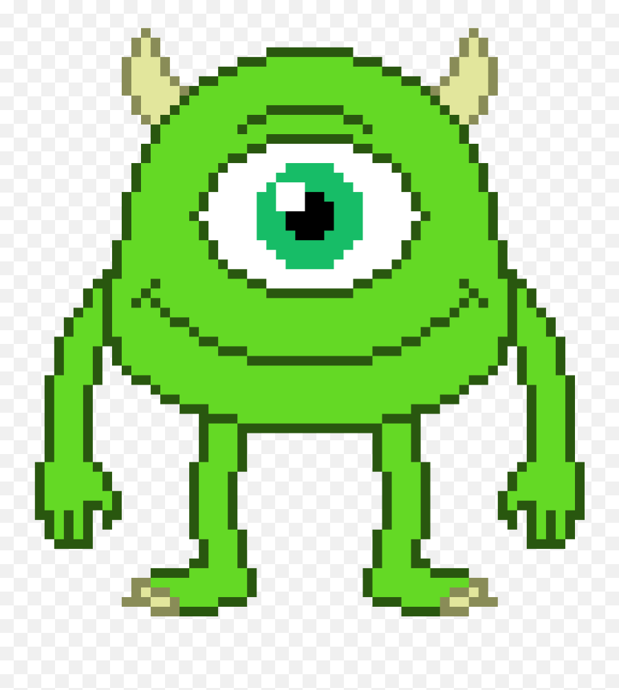 Pixilart - Mike Wazowski By Darkobsidian39 Mike Wazowski Pixel Art Emoji,Mike Wazowski Kawaii Emoticon