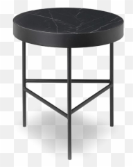 Decormatters - Ferm Living Black Marble Side Table Emoji,Face Desk Emotion