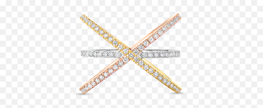Roberto Coin 18kt Gold Criss Cross Ring - Diamond Rose Gold Diamond Crossover Ring Emoji,Criss Cross Eyes Emojis