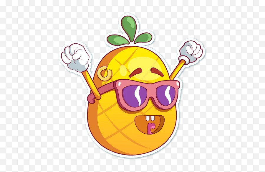 Big Cute Pineapple By - Happy Emoji,Diry Emoticon