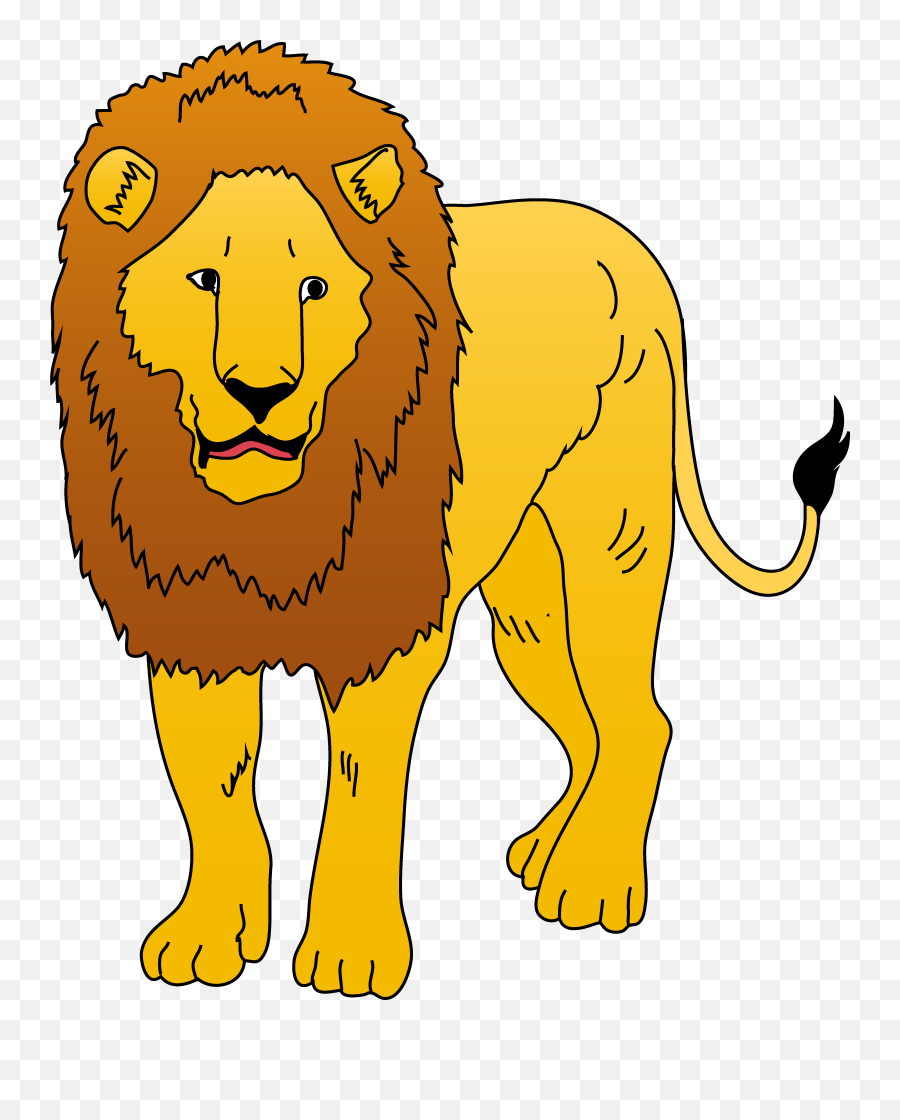 Golden Lion Clipart Illustration Free - Lion Clipart Emoji,Lion Emoji Png