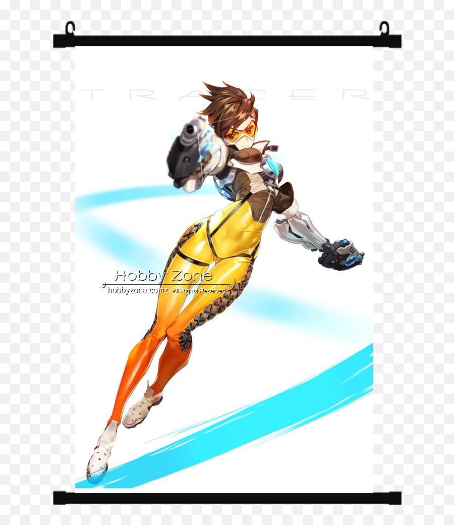 Overwatch Tracer Wall Scroll - Tracer Overwatch Anime Full Emoji,Overwatch Emoticon Button